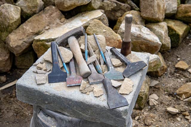 Tools of the trade for The Yorkshire Stone Dresser James Robinson, photographed by Tony Johnson for The Yorkshire PostHe has become a social media sensation bringing awareness to the dying craft of stone dressing.