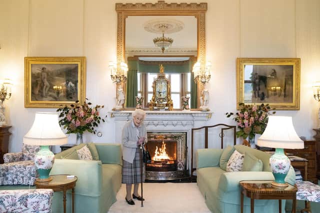 Queen Elizabeth II waiting in the Drawing Room before receiving Liz Truss for an audience at Balmoral, Scotland. A Palace spokesperson said: "Following further evaluation this morning, the Queen’s doctors are concerned for Her Majesty’s health and have recommended she remain under medical supervision. The Queen remains comfortable and at Balmoral".