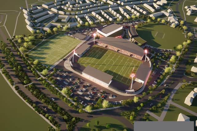 Artist's impression of the overview of what the new Sheffield FC and Sheffield Eagles ground will look like.