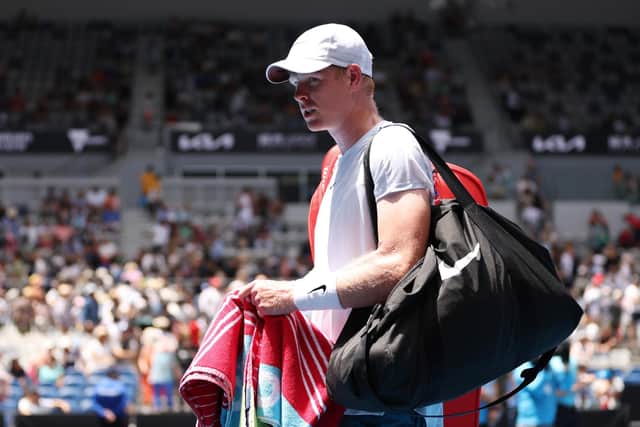 Kyle Edmund of Great Britain walks off court after losing their round one singles match against Jannik Sinner of Italy during day one of the 2023 Australian Open (Picture: Clive Brunskill/Getty Images)