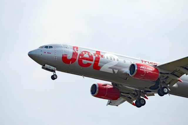 A Jet2 Boeing 737- passenger airliner comes in to land at Stansted Airport in Essex. Holiday group Jet2, headquartered in Leeds, has revealed a hit of around £13m from "significant" disruption caused by the recent air traffic control failure and wildfires across popular destination Rhodes. Picture: Nicholas.T.Ansell/PA Wire
