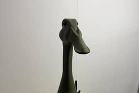 The statue of Long Boi the duck by award-winning sculptor Neil R Mason