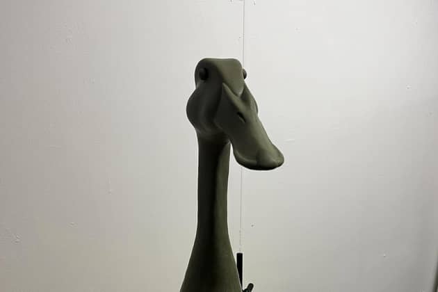 The statue of Long Boi the duck by award-winning sculptor Neil R Mason