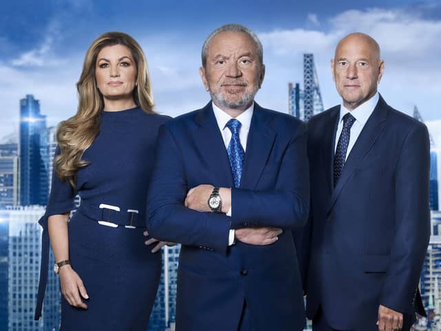 Karen Brady, Lord Sugar and Claude Littner ahead of this year's BBC One contest, The Apprentice.