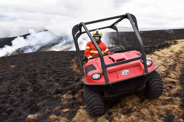 Fire crews are tackling a wildfire on Marsden Moor