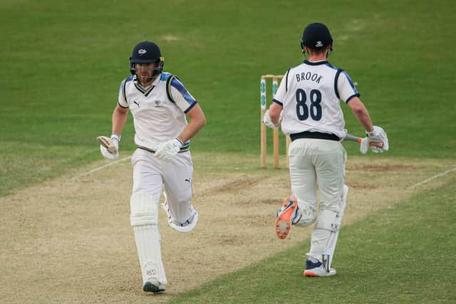 Yorkshire's Dawid Malan, left, and Harry Brook. Picture by Alex Whitehead/SWpix.com