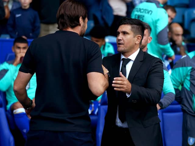 Sheffield Wednesday manager Xisco Munoz (right) shakes hands with Southampton manager Russell Martin ahead of the Sky Bet Championship match at Hillsborough, Sheffield. Picture date: Friday August 4, 2023. PA Photo. See PA story SOCCER Sheff Wed. Photo credit should read: Nick Potts/PA Wire.

RESTRICTIONS: EDITORIAL USE ONLY No use with unauthorised audio, video, data, fixture lists, club/league logos or "live" services. Online in-match use limited to 120 images, no video emulation. No use in betting, games or single club/league/player publications.