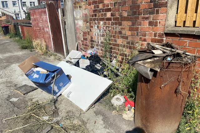 Fly-tipping in Eastwood, Rotherham. Courtesy of LDRS.