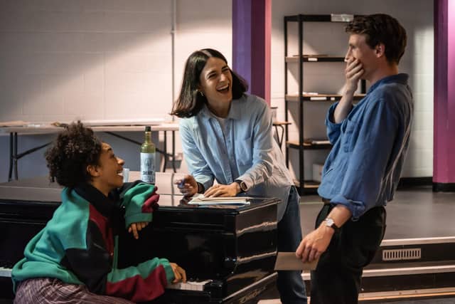 Director Elin Schofield with Siena Kelly and Tom Glenister in rehearsals for A Doll’s House. Picture: Chris Saunders.