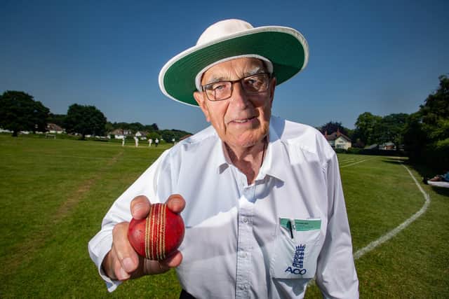 Keith Dibb, 87, Britian's longest-serving cricket umpire returns to the crease at St Chadds Cricket Ground in Headingly, Leeds, for his 72nd season