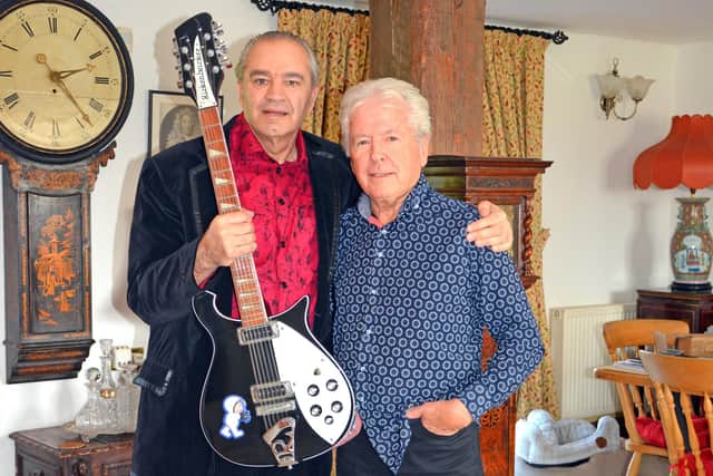 Doncaster author Peter Tuffrey with Mike Pender, co-founder of The Searchers. Picture by Tristram Tuffrey.