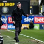 Bradford City head coach Graham Alexander barks out the orders in Saturday's League Two derby at Harrogate Town. Picture: Tony Johnson.
