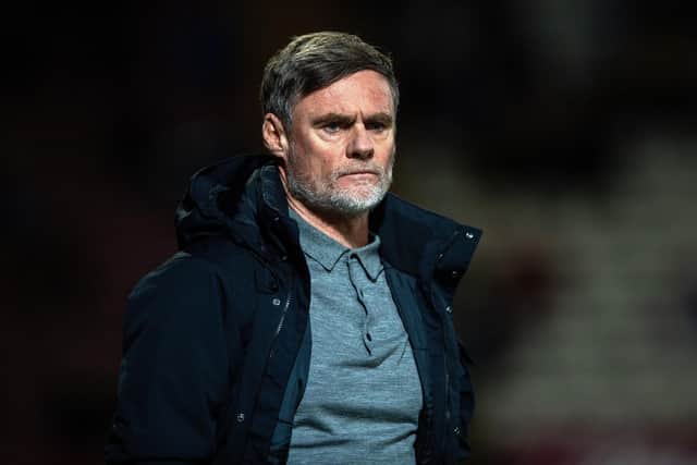 TOUGH GOING: Bradford City manager Graham Alexander Salford City. Picture: Bruce Rollinson