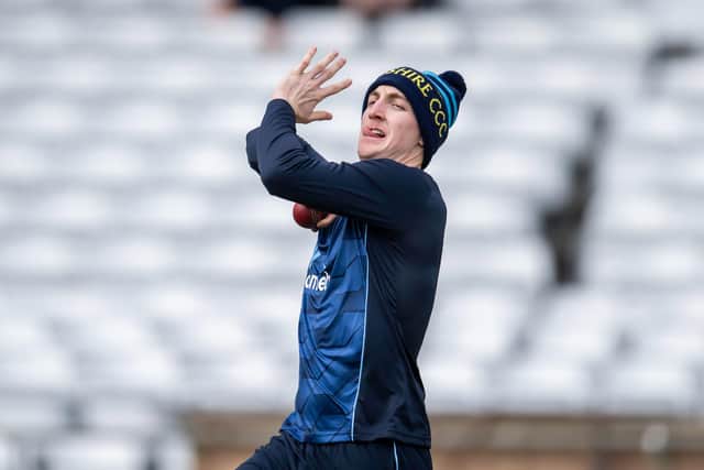 Yorkshire's Harry Brook warms up prior to play against Leicestershire getting underway on the first day of the 2024 County Championship season (Picture: SWPix.com)