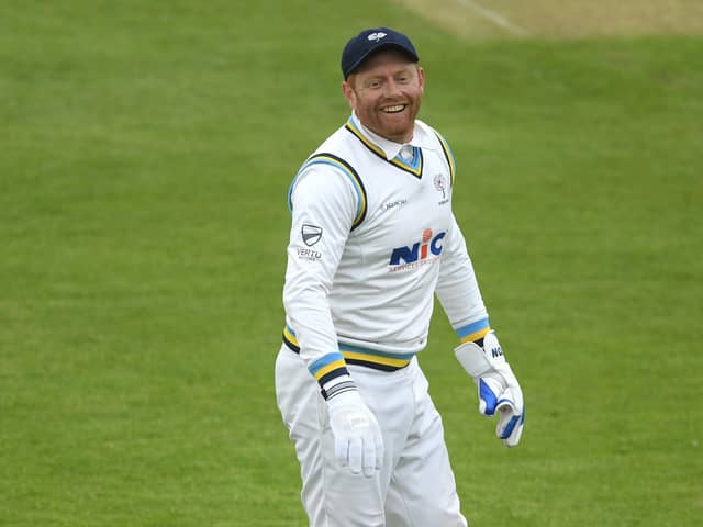 Jonny Bairstow was the victim of a brilliant catch and took a brilliant one himself on day three at the Riverside. Photo by Stu Forster/Getty Images.