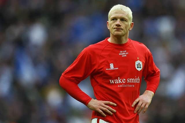 CLUB FAVOURITE: Bobby Hassell playing for Barnsley in the 2008 FA Cup semi-final