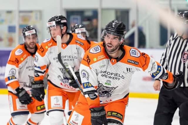 CRUCIAL POINTS: Sheffield Steeldogs' import forward Matt Bissonnette hopes his team can get on the board against Solway Sharks. Picture courtesy of Peter Best