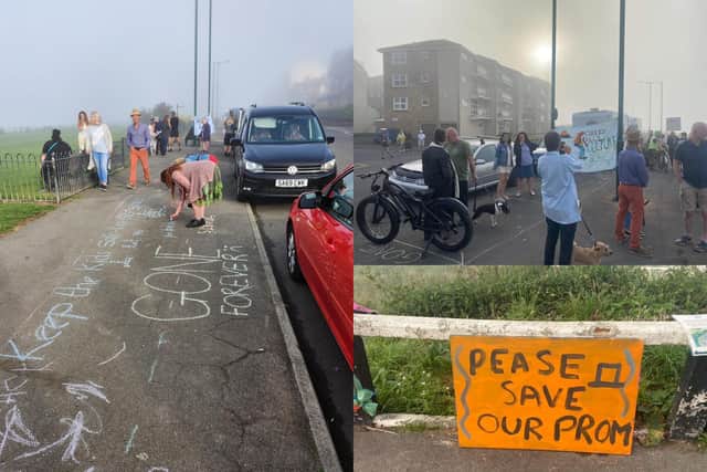 A montage of the impromptu protest held in Marine Parade. Picture/credit: Paul Waugh