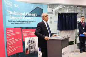 Professor Mohamed Pourkashanian, Managing Director of the Energy Innovation Centre at the University of Sheffield, speaking at the launch.