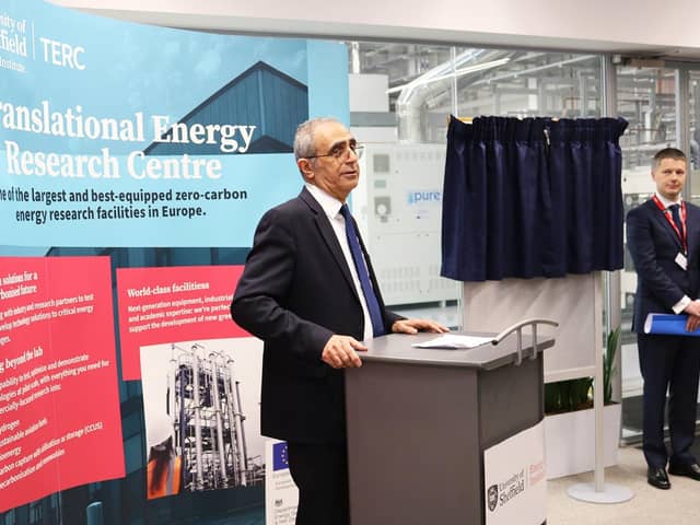 Professor Mohamed Pourkashanian, Managing Director of the Energy Innovation Centre at the University of Sheffield, speaking at the launch.