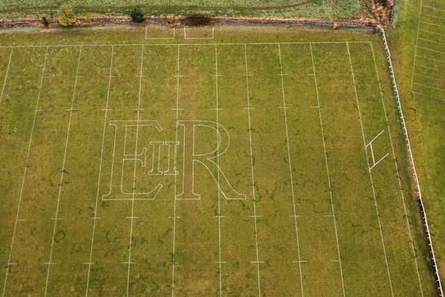Garry Scott has created the stunning logo pattern on fields across Yorkshire