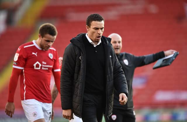 Valerien Ismael, manager of Barnsley, walks off the pitch at the end of the game during the Sky Bet Championship match between Barnsley and Millwall at Oakwell Stadium on February 27, 2021.