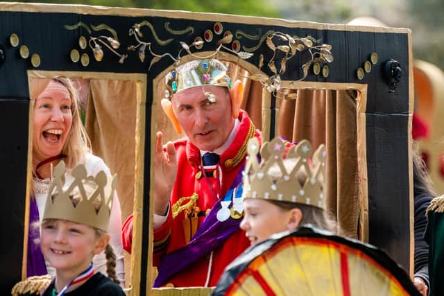The parade for Ilkley Carnival 2023 heading down Middleton Avenue before arriving at the showfield.
Picture By Yorkshire Post Photographer,  James Hardisty. Date: 1st May 2023.
