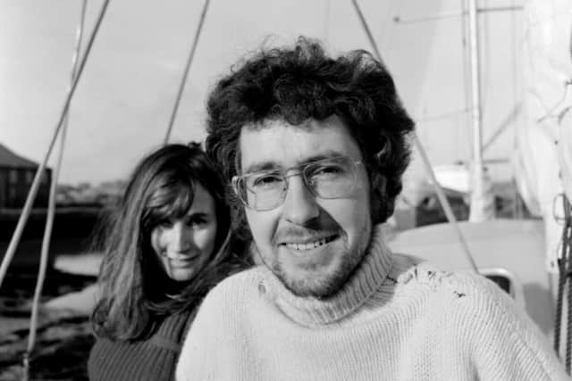 Colin Swale, 34, and his wife Rosie, 26, pictured before sailing in their catamaran Anneliese.