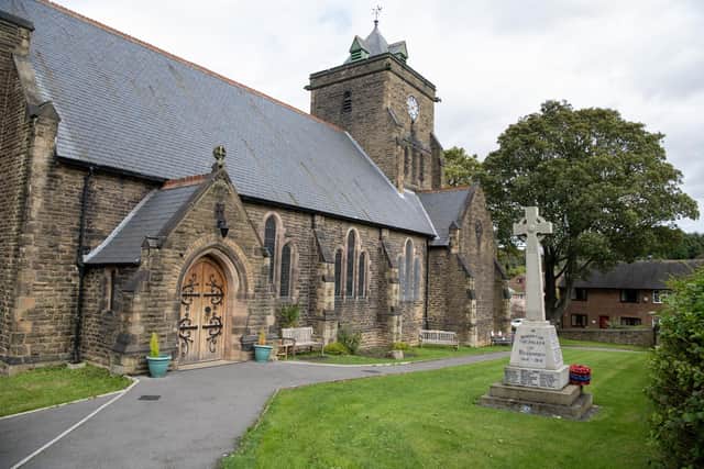 Feature on South Yorkshire village Mosborough near Sheffield photographed by Tony Johnson for The Yorkshire Post.  
The War Memorial at St Mark's Church.