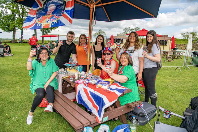The Wood Hartley and Sykes families celebrate the King's Coronation at a community event, ‘A Right Royal Day Out’ held at Pontefract Castle.
