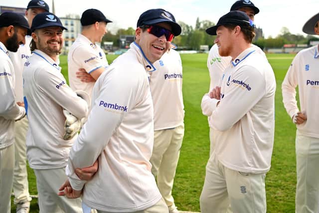 WARMING UP: Steve Smith waits to take to the field with his Sussex team-mates for their County Championship Division 2 match against Worcestershire at New Road in May. Picture: Dan Mullan/Getty Images
