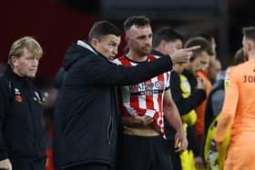 FRUSTRATING NIGHT: Sheffield United manager Paul Heckingbottom instructs Jack Robinson during Tuesday night's 1-0 home defeat to Rotherham United. Picture: Darren Staples/Sportimage.