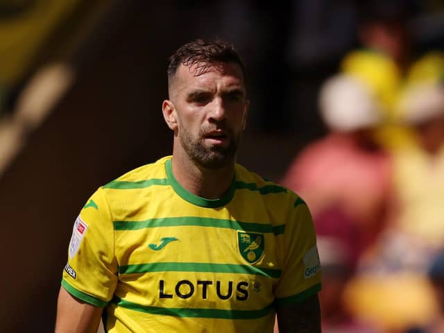 NORWICH, ENGLAND - AUGUST 20: Shane Duffy of Norwich City looks on  during the Sky Bet Championship match between Norwich City and Millwall at Carrow Road on August 20, 2023 in Norwich, England. (Photo by Paul Harding/Getty Images)