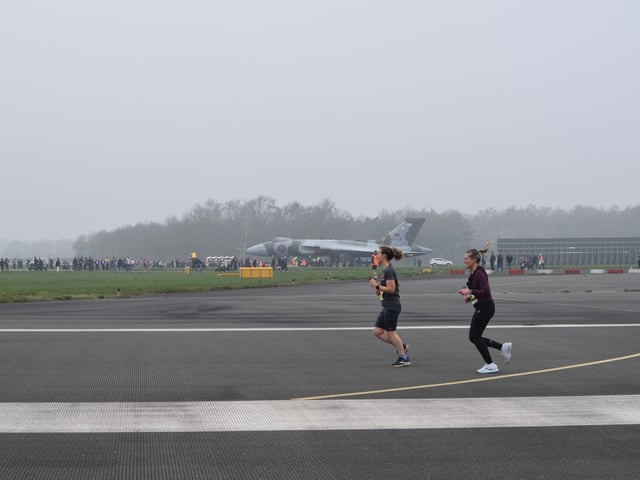 Runners taking part in the Run The Runway event at Doncaster Sheffield Airport