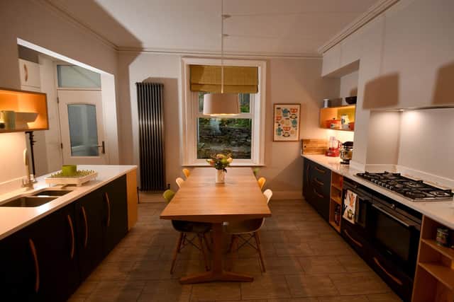 The super stylish kitchen with Ikea units and shelving from Wood & Wire