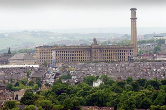 Lister Mills pictured above the houses of Manningham, Bradford, where Dr Qasim grew up.