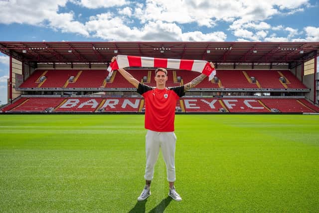 LOAN STRIKER: Slobodan Tedic at Barnsley's Oakwell after joining from Manchester City
