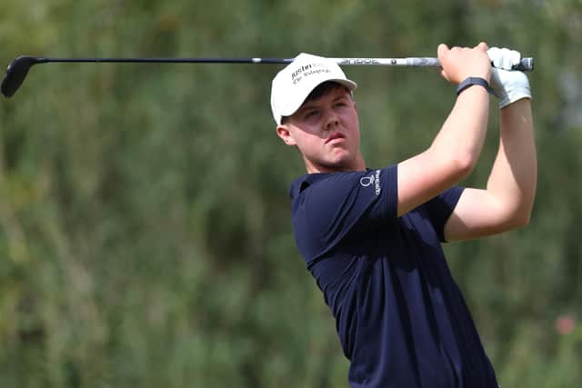 Dylan Shaw-Radford of  Huddersfield in action during and Day Three of the Telegraph Junior Golf Championship at Quinta do Lago Golf Club on November 04, 2022 in Almancil, Portugal. (Picture: Luke Walker/Getty Images)