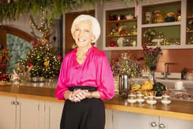 Dame Mary Berry shares her wealth of festive foodie knowledge in her Christmas special TV show. Picture: PA Photo/BBC/Rumpus Media/Cody Burridge.