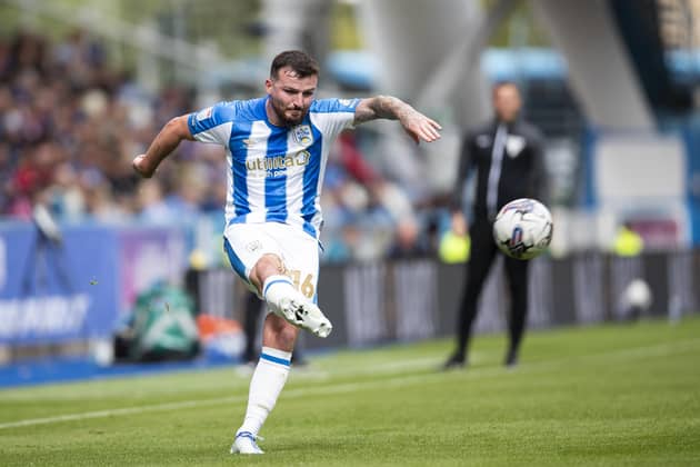 Tom Edwards spent the 2023/24 season on loan at Huddersfield Town. Image: Jess Hornby/Getty Images