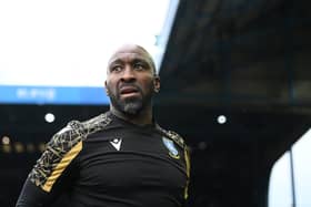 SHEFFIELD, ENGLAND - MAY 09: Sheffield Wednesday manager Darren Moore looks on prior to the Sky Bet League One Play-Off Semi Final 2nd Leg match between Sheffield Wednesday and Sunderland at Hillsborough on May 09, 2022 in Sheffield, England. (Photo by Michael Regan/Getty Images)