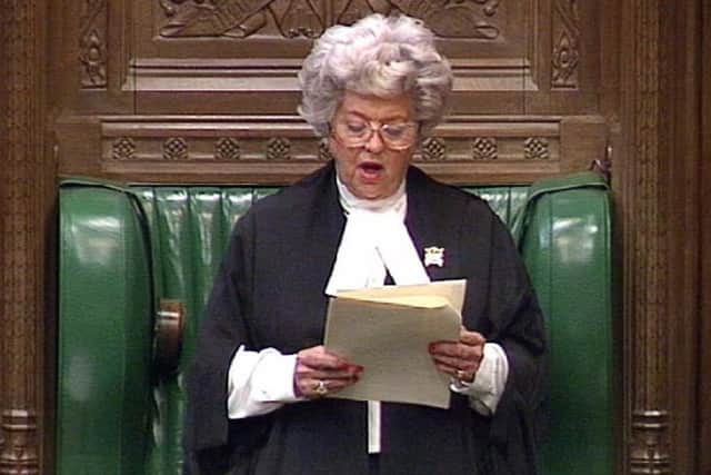 Betty Boothroyd when she was the speaker of the House of Commons. PIC: PA