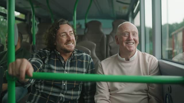 On the buses - Yorkshire and England cricket legends Ryan Sidebottom and his dad, Arnie