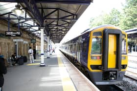 A Northern train at Dewsbury station