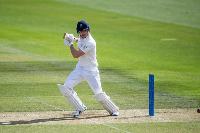 Fin Bean on his way to a maiden first-class century against Leicestershire. Picture by Allan McKenzie/SWpix.com