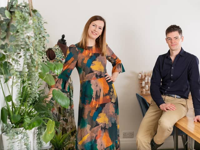 Izzy and Tim Butcher from IzzoSew Studio, the sewing teaching and pattern company based in Sheffield. Picture by Kirsten Johnson Photography