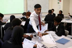Prime Minister Rishi Sunak during a visit to a school in London. PIC: Henry Nicholls/PA Wire