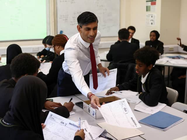 Prime Minister Rishi Sunak during a visit to a school in London. PIC: Henry Nicholls/PA Wire