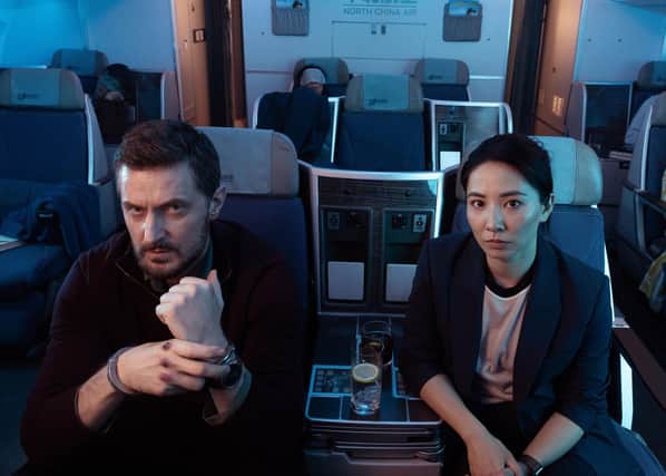 Jing Lusi as DC Hana Li and Richard Armitage as DR Matthew Nolan in Red Eye. Picture: ©ITV.