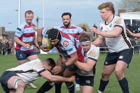 In control: Three weeks ago, Rotherham Titans inflicted a first defeat of the season on Leeds Tykes. Now, after running in 10 tries on Saturday and Leeds lost, Rotherham are in the promotion driving seat. (Picture: Kerrie Beddows)